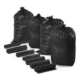 Η πρόσθετη ισχυρή HDPE ανακυκλώσιμη συνήθεια τσαντών απορριμάτων τύπωσε το μαύρο χρώμα