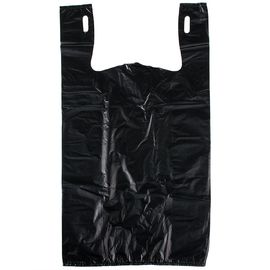 Ο πλαστικός σαφής Μαύρος 12 X 6 X 21 τσαντών μπλουζών παντοπωλείων (1000ct, μαύρο), HDPE υλικό