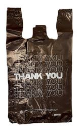HDPE η υλική πλαστική τσάντα, σας ευχαριστεί μπλούζα πραγματοποιεί μαύρα 18 μικρά τσαντών – 500 τσάντες ανά περίπτωση